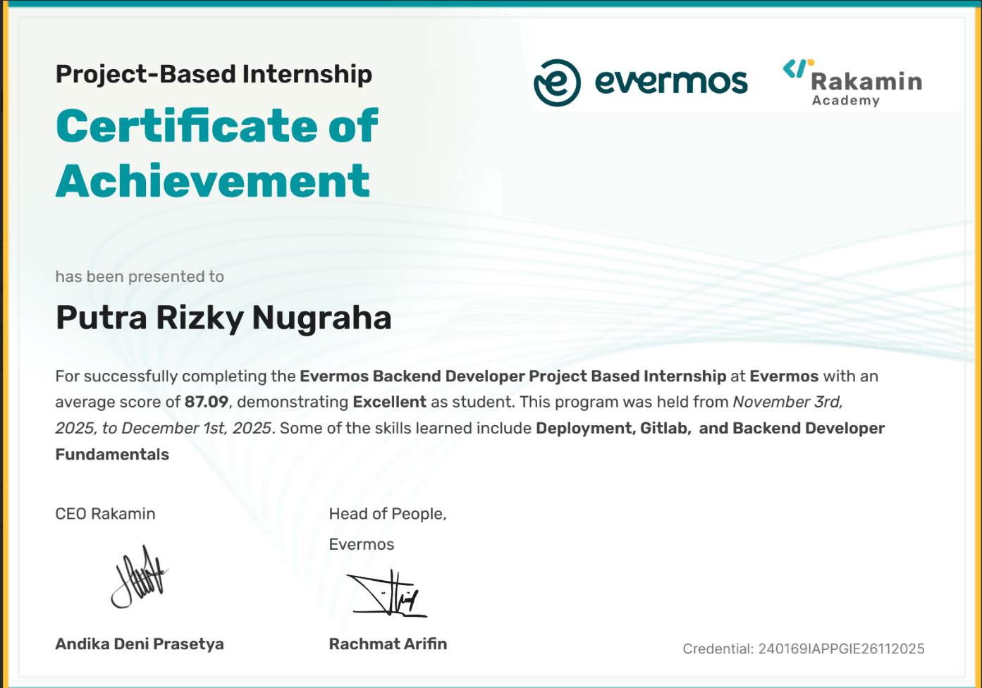 Project-Based Internship: Evermos Backend Developer